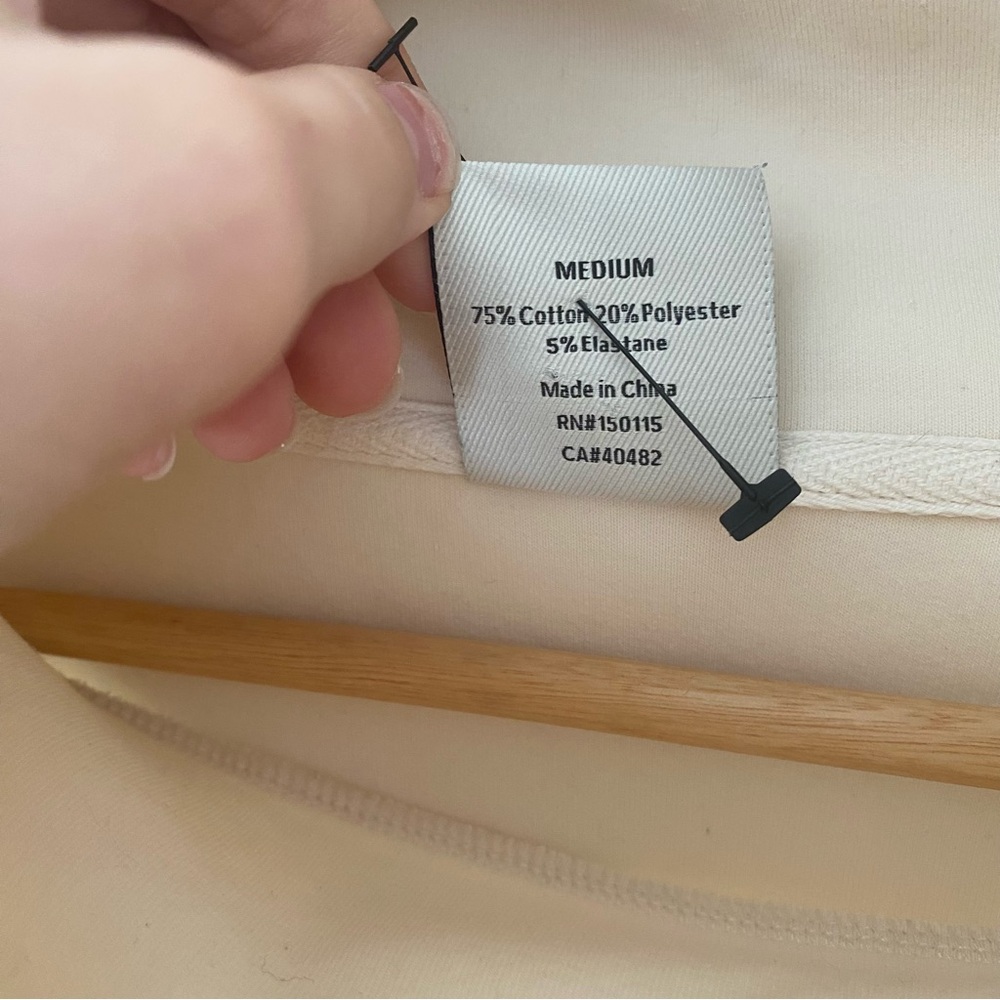 Varley Cream Drawstring Funnel-Neck Tunic Sweatshirt - Picture 7 of 9